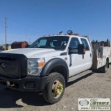 MECHANICS TRUCK, 2012 FORD F-550, 6.7L POWERSTROKE DIESEL, 4X4, CREW CAB, 12FT BOX, WITH HYDRAULIC O