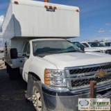 BOX TRUCK, 2011 CHEVROLET 3500HD, 6.6L DURAMAX, 4X4, REGULAR CAB, DUALLY, 12FT BOX WITH 3FT CAB OVER