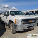 2014 CHEVROLET SILVERADO 2500HD, LS, 6.6L DURAMAX, 4X4, CREW CAB, LONG BED. WEBASTO HEAT. UNKNOWN ME
