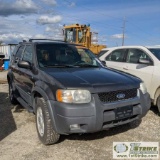 2002 FORD ESCAPE XLT, V6 GAS, AWD. UNKNOWN MECHANICAL PROBLEMS