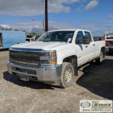 2015 CHEVROLET SILVERADO 2500HD, 6.6L DURAMAX DIESEL, 4X4, CREW CAB, LONG BED. UNKNOWN MECHANICAL PR