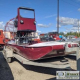AIRBOAT, 1991 PANTHER, 18FT ALUMINUM HULL, 5.7L VORTEC ENGINE, INSTALLED BY HQ AUTO, WITH 2005 TANDE
