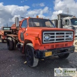 SANDER TRUCK, 1978 GMC 6000, V-8 GAS, MANUAL TRANSMISSION, RWD, DUALLY, PTO DRIVEN SANDER