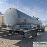 SEMI WATER TANK TRAILER, 2001 STEPP, STAINLESS STEEL, 4500 GAL, TANDEM AXLE, REAR SPRAY BAR. NO TITL