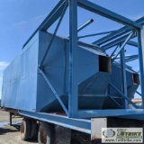 CEMENT POWDER SILO, STEEL CONSTRUCTION, 40FT TALL, 10FT X 10FT, WITH SEMI TRAILER. NO TITLE