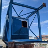 CEMENT POWDER SILO, STEEL CONSTRUCTION, 40FT TALL, 10FT X 10FT, WITH SEMI TRAILER. NO TITLE