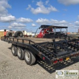 TRAILER, 2001, 15FT X 8FT DECK, 4FT DOVE TAIL, FOLD DOWN RAMPS, TRIPLE AXLE, ELECTRIC BRAKES