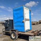 OUTHOUSE TRAILER, ENVIOVAC SANI CAN, 16KW, 20KVA KUBOTA GENERATOR, 13FT X 6FT8IN DECK TRAILER, SINGL