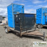 OUTHOUSE TRAILER, ENVIOVAC SANI CAN, 16KW, 20KVA KUBOTA GENERATOR, 13FT X 6FT8IN DECK TRAILER, SINGL