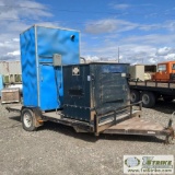 OUTHOUSE TRAILER, ENVIOVAC SANI CAN, 16KW, 20KVA KUBOTA GENERATOR, 13FT X 6FT8IN DECK TRAILER, SINGL
