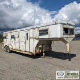 LIVESTOCK TRAILER, GOOSENECK, 24FT6IN WITH 8FT UPPER SLEEPER, TANDEM AXLE. NO TITLE