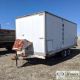 SHOWER DECONTAMINATION TRAILER, PROPANE WATER HEATER, SUPPLY AND GREY WATER STORAGE TANKS, TANDEM AX