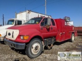 MECHANIC TRUCK, 2000 FORD F-750, CATERPILLAR 3126 ENGINE, MANUAL TRANSMISSION, EXTENDED CAB, MILLER