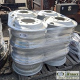 1 PALLET. TRUCK WHEELS, STEEL, 10 LUG