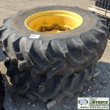 4 EACH. EQUIPMENT TIRES, WITH WHEELS, 2EA 18.4-30, 1EA 20.5-25, 1 EA 16.00-24
