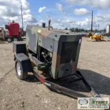 WELDER, 1992 HOBART ARC, 4CYL PERKINS DIESEL ENGINE, TRAILER MOUNTED, WITH LEADS