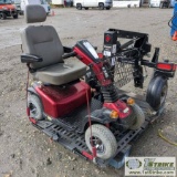 MOBILITY SCOOTER, PRIDE LEGEND, WITH CHARIOT BRUNO RECEIVER HITCH CARRY ATTACHMENT
