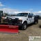 2009 FORD F-350 SUPERDUTY XL, 5.4L GAS, 4X4, CREW CAB, 8FT FLAT BED, WITH BOSS SNOW PLOW, BED MOUNTE