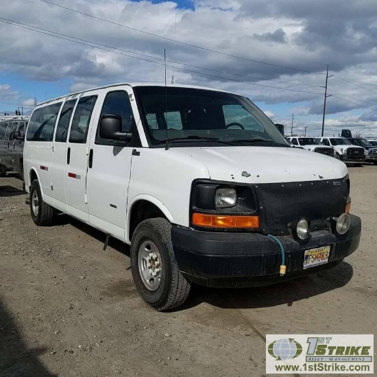 2010 GMC SAVANNAH VAN, 6.6L DURAMAX DIESEL, QUIGLEY 4X4, 5 PASSENGER. UNKNOWN MECHANICAL PROBLEMS, P