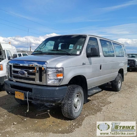 2012 FORD E-350 SUPERDUTY XL, 5.4L GAS, QUIGLEY 4X4, 11 PASSENGER