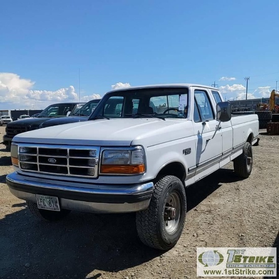 1992 FORD F-250 XLT, 7.5L GAS, 4X4, EXTENDED CAB, LONG BED