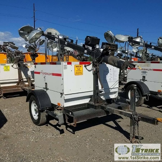 LIGHT PLANT, 2013 MAGNUM MLT5080K, 3CYL KUBOTA DIESEL, 8KW GENERATOR, TRAILER MOUNTED