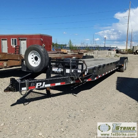 EQUIPMENT TRAILER, 2017 PJ MFG CO, 35FT, TANDEM AXLE, ELECTRIC WINCH, RAMPS, 2 5/16IN HITCH.