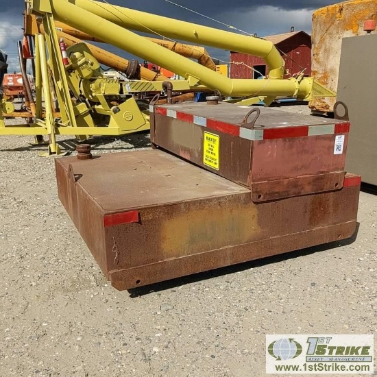FUEL TANKS, 1EA APPROX 60GAL, 1EA APPROX 150GAL, STEEL CONSTRUCTION