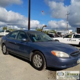 2000 FORD TAURUS SE, 3.0L GAS, FWD, 4 DOOR