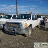 2012 CHEVROLET SILVERADO 2500HD LS, 6.6L DURAMAX DIESEL, 4X4, CREW CAB, LONG BED. WEBASTO HEAT