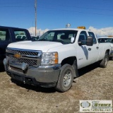 2012 CHEVROLET SILVERADO 2500HD LS, 6.6L DURAMAX DIESEL, 4X4, CREW CAB, LONG BED. WEBASTO HEAT