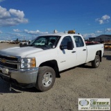 2012 CHEVROLET SILVERADO 2500HD LS, 6.6L DURAMAX DIESEL, 4X4, CREW CAB, LONG BED. WEBASTO HEAT