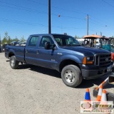 2005 FORD F-250 SUPERDUTY XL, 6.0L POWERSTROKE DIESEL, 4X4, CREW CAB, LONG BED. UNKNOWN MECHANICAL P