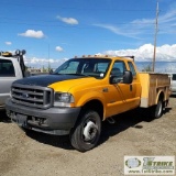 2004 FORD F-550 SUPERDUTY XL, 6.0L POWERSTROKE DIESEL, DUALLY, EXTENDED CAB, SERVICE BED