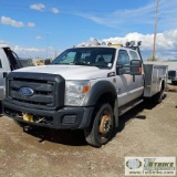 2014 FORD F-550 SUPERDUTY, 6.7L POWERSTROKE DIESEL, 4X4, CREW CAB, UTILITY BED. UNKNOWN MECHANICAL P