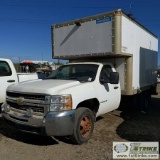 2009 CHEVROLET SILVERADO 3500HD, BOX TRUCK, 6.6L DURAMAX DIESEL, 4X4, DUALLY, REGULAR CAB, CAB OVER