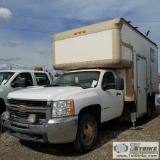 2009 CHEVROLET 3500HD, BOX TRUCK, 6.6L DURAMAX DIESEL, 4X4, REGULAR CAB, DUALLY, CAB OVER BOX. WEBAS