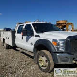 2015 FORD F-550 SUPERDUTY XL, 6.7L POWERSTROKE DIESEL, 4X4, DUALLY, CREW CAB, SERVICE BED. UNKNOWN M