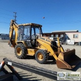 BACKHOE, 2000 CATERPILLAR 416C, EROPS, 4X4, EXTENDABLE HOE WITH 12IN DIG BUCKET. 86IN FRONT GP BUCKE