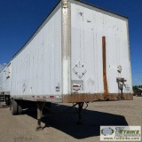 SEMI TRAILER, 1991 WABASH VAN, MODEL DSA-102MCW, 28FT, SINGLE AXLE, ROLL UP DOOR. ROOF DAMAGE.