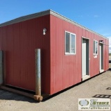 CREW OFFICE FACILITY, TWO ROOM, TWO DOOR, INSULATED, WIRED, SKID MOUNTED, APPROX 29FT X 10FT