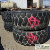 4 EACH. TIRES, 23.5 X 25 BRIDGESTONE VJT, E2A RUBBER COMPOUND