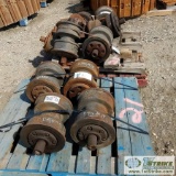 2 PALLETS. 12EA. BOTTOM ROLLERS TO FIT D9N, D9R, D9T. ITEMS APPEAR UNUSED