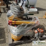 1 PALLET. MISC CONSTRUCTION EQUIPMENT, INCLUDING, JOBSITE FAN, STIHL TS400 CUT-OFF SAW, WEBAC SPRAYE