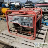 GENERATOR, MULTIQUIP 6000, GA-6H, 6KW, SINGLE PHASE, HONDA 11HP GAS MOTOR