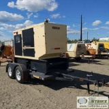 GENERATOR, 2014 KOHLER POWER SYSTEMS 60, MODEL 60RE0ZT, JOHN DEERE 4CYL, 59KW, 74KVA, TRAILER MOUNTE