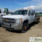 2012 CHEVROLET SILVERADO 3500HD, 6.6L DURAMAX, 4X4, DUALLY, CREW CAB, 9FT 6IN FLAT BED. WABASTO HEAT