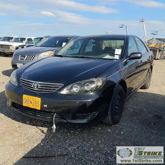 2005 TOYOTA CAMRY LE, 2.4L GAS, FWD, 4-DOOR
