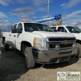 2011 CHEVROLET SILVERADO 2500HD LS, 6.6L DURAMAX, 4X4, CREW CAB, LONG BED. WEBASTO HEAT