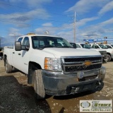 2012 CHEVROLET SILVERADO 2500HD LS, 6.6L DURAMAX, 4X4, CREW CAB, LONG BED. WEBASTO HEAT